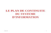 LE PLAN DE CONTINUITE DU SYSTEME DINFORMATION 22/01/20141.