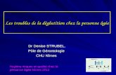 Les troubles de la déglutition chez la personne âgée Dr Denise STRUBEL, Pôle de Gérontologie CHU Nîmes Hygiène risques et qualité chez la personne âgée.