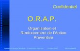 Séminaire Banque Mondiale - Commission Bancaire Octobre 2002 Mission ORAP O.R.A.P. Organisation et Renforcement de l'Action Préventive Confidentiel.