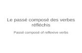 Le passé composé des verbes réfléchis Passé composé of reflexive verbs.