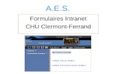 A.E.S. Formulaires Intranet CHU Clermont-Ferrand.