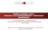 MAROC NUMERIC 2013 : MESURE D'ACCOMPAGNEMENT "CONFIANCE NUMÉRIQUE" Atelier sur lharmonisation du cadre légal pour la cybersécurité Rabat, 27-28 juillet.