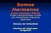 Somos Hermanos nous sommes frères Projet interdiocésain daide aux travailleurs migrants agricoles Diocèse de Valleyfield Diocèse de Saint-Jean Longueuil.