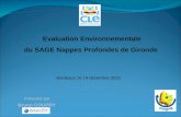 Présenté par Bruno COUPRY Evaluation Environnementale du SAGE Nappes Profondes de Gironde Bordeaux, le 14 décembre 2010.