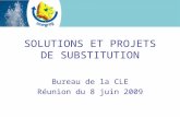 SOLUTIONS ET PROJETS DE SUBSTITUTION Bureau de la CLE Réunion du 8 juin 2009.