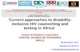 'Current approaches to disability- inclusive HIV counselling and testing in Africa' Action dInitiative Local (AIL) CENTRE JEUNES DE SOGONIKO (MALI) 08.