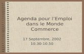 Agenda pour lEmploi dans le Monde Commerce 17 Septembre, 2002 10.30-10.50.