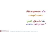 Management des compétences : quelle efficacité des actions entreprises ? - MFQ 13 décembre 2005 Management des compétences : quelle efficacité des actions.