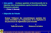 GIS Incendies de Forêt, Marseille, 4 décembre 2002, exposé 21 1ère partie : Analyse spatiale et fonctionnelle de la réponse des écosystèmes après incendie.
