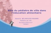 Rôle du pédiatre de ville dans léducation alimentaire Nassira BELAROUSSI-MAAMRI Pédiatre de ville Boulogne Billancourt FRANCE.