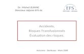 Dr. Michel JEANNE Directeur Adjoint EFS-AL Accidents, Risques Transfusionnels Évaluation des risques. Avicenne - Bordeaux - Mars 2008.
