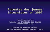 Attentes des jeunes internistes en 2007 Jean-Benoît Arlet Président de lamicale des jeunes internistes (AJI) Service de médecine interne Hôpital européen.