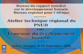 BRMDH/BRA Atelier technique régional sur La mesure du développement humain BRMDH/BRA Atelier technique régional sur La mesure du développement humain Dakar,