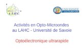 Activités en Opto-Microondes au LAHC - Université de Savoie Optoélectronique ultrarapide LAHC.