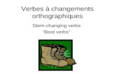 Verbes à changements orthographiques Stem-changing verbs Boot verbs.