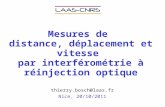 Mesures de distance, déplacement et vitesse par interférométrie à réinjection optique Nice, 20/10/2011 thierry.bosch@laas.fr.
