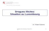 Division de la Santé au Travail 2011 1 Drogues illicites: Situation au Luxembourg Dr. Robert Goerens.