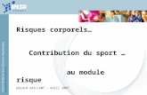 Risques corporels… Contribution du sport … au module risque Gérard VAILLANT – Avril 2007.