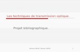 Anthony REGIS / Romain VENOT1 Les techniques de transmission optique. Projet bibliographique.