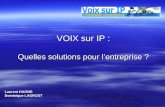 VOIX sur IP : Quelles solutions pour lentreprise ? Laurent HAOND Dominique LAGROST.