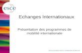 Echanges Internationaux Présentation des programmes de mobilité internationale.