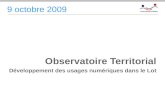 Observatoire Territorial Développement des usages numériques dans le Lot 9 octobre 2009.