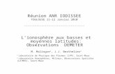 Réunion ANR IODISSEE TOULOUSE 11-12 Janvier 2010 ----------------------------------- Lionosphère aux basses et moyennes latitudes: Observations DEMETER.