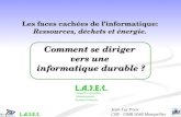 Les faces cachées de linformatique: Ressources, déchets et énergie. Comment se diriger vers une informatique durable ? Jean-Luc Pons CBS - UMR 5048 Montpellier.