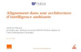 Recherche & développement Alignement dans une architecture d'intelligence ambiante Jérôme Pierson Encadré par Jérôme Euzenat (INRIA Rhône-Alpes) et Fano.