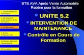 BTS AVA Après Vente Automobile Repère pour la formation 1. Fondements du référentiel 2. Stratégie et organisation de la formation 3. Certification 4. Guide.