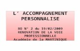 L ACCOMPAGNEMENT PERSONNALISE BO N° 2 du 19/02/2009 RENOVATION DE LA VOIE PROFESSIONNELLE Académie de la MARTINIQUE.