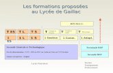 Les formations proposées au Lycée de Gaillac Seconde BEP Seconde Générale et Technologique Ens de détermination : LV2 + SES ou IGC ou Latin ou Grec ou.