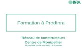 Formation à ProdInra Réseau de constructeurs Centre de Montpellier 26 juin 2006 (ou 29 juin 2006) – D. Fournier.