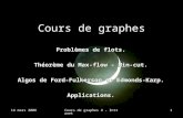 14 mars 2006Cours de graphes 4 - Intranet1 Cours de graphes Problèmes de flots. Théorème du Max-flow – Min-cut. Algos de Ford-Fulkerson et Edmonds-Karp