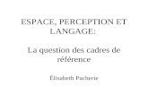 ESPACE, PERCEPTION ET LANGAGE: La question des cadres de référence Élisabeth Pacherie.