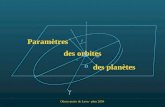 des orbites Paramètres des planètes Observatoire de Lyon - phm 2004.