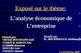 Exposé sur le thème: Lanalyse économique de Lentreprise Présenté par: ARAQI HOUSSAINI Said TAHOUR Abdel El Aziz LAHBIB Houssam DOUARI Aziz CHARIF Ahmed.