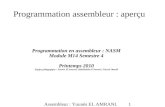 Assembleur : Younès EL AMRANI. 1 Programmation assembleur : aperçu Programmation en assembleur : NASM Module M14 Semestre 4 Printemps 2010 Equipe pédagogique.