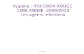 1 hygiène : IFSI CROIX ROUGE 1ERE ANNEE -2009/2010 Les agents infectieux claude léger.