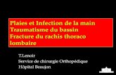 Plaies et Infection de la main Traumatisme du bassin Fracture du rachis thoraco lombaire T.Lenoir Service de chirurgie Orthopédique Hôpital Beaujon.