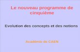 Le nouveau programme de cinquième Evolution des concepts et des notions Académie de CAEN.