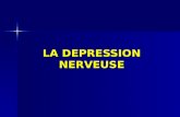 LA DEPRESSION NERVEUSE. DEFINITION Baisse de tonus neuropsychique associée à un sentiment de tristesse et à une inhibition psychomotrice avec ralentissement.