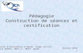1 Pédagogie Construction de séances et certification Formation d'Initiateurs d'Apnée: Stage Initial Fabrice DUPRAT, BEES 1°, MEF2° Apnée Février 2010.