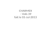 CHARMEX - Vols 39 fait le 01-Jul-2013. Concentration Totale SMPS 3D avec trajectoire au sol.