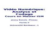 Vidéo Numérique: Analyse et Codage Cours en Master ISM Jenny Benois -Pineau Partie II Université Bordeaux -1 Vidéo Numérique: Analyse et Codage Cours en