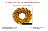 Des solides lamellaires aux nanotubes inorganiques Jacques Livage - Collège de France  Cours du Collège de France .