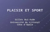 PLAISIR ET SPORT Gilles Bui-Xuân Université du Littoral Côte dOpale.