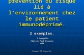 C Sengelin IFSI Charles Foix Stratégies de prévention du risque lié à lenvironnement chez le patient immunodéprimé. 2 exemples. C Sengelin C Sengelin.