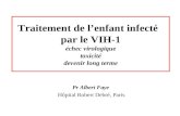 Traitement de lenfant infecté par le VIH-1 échec virologique toxicité devenir long terme Pr Albert Faye Hôpital Robert Debré, Paris.