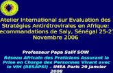 Atelier International sur Evaluation des Stratégies Antirétrovirales en Afrique: Recommandations de Saly, Sénégal 25-27 Novembre 2006 Professeur Papa Salif.